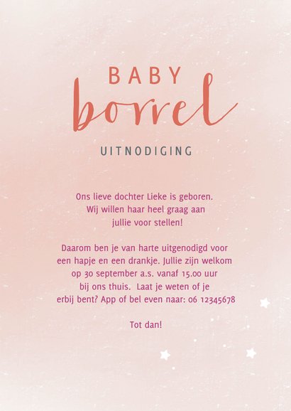 Uitnodiging babyborrel met olifant en ballonnen 3