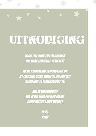 Uitnodiging babyborrel voor een jongen 3