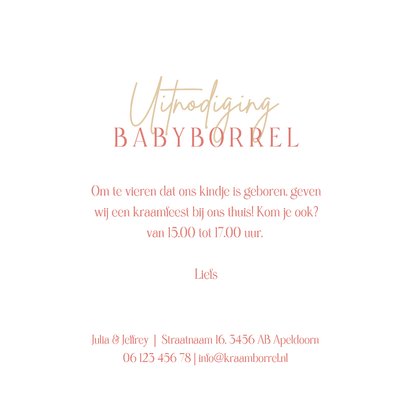 Uitnodiging babyborrel wiegje meisje 3