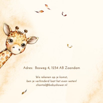Uitnodiging babyshower giraf 2