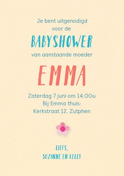Uitnodiging babyshower met baby spulletjes 3