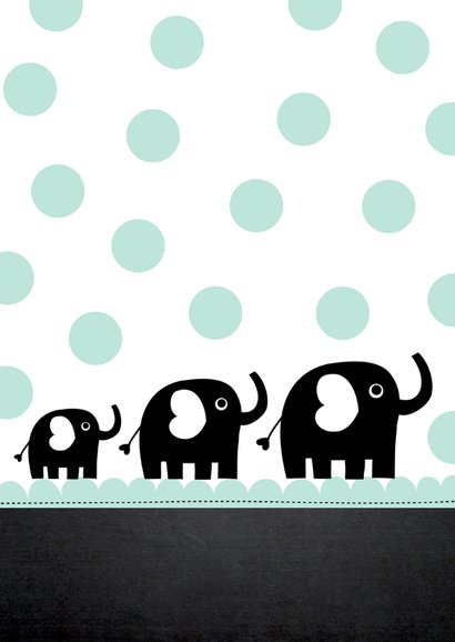 Uitnodiging babyshower olifantjes mint 2