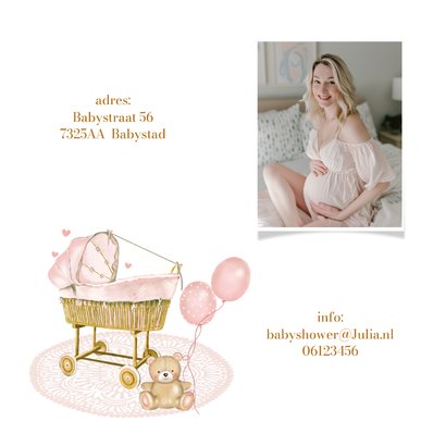 Uitnodiging babyshower wiegje 2