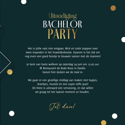 Uitnodiging bachelor party stijlvol grafisch confetti foto 3