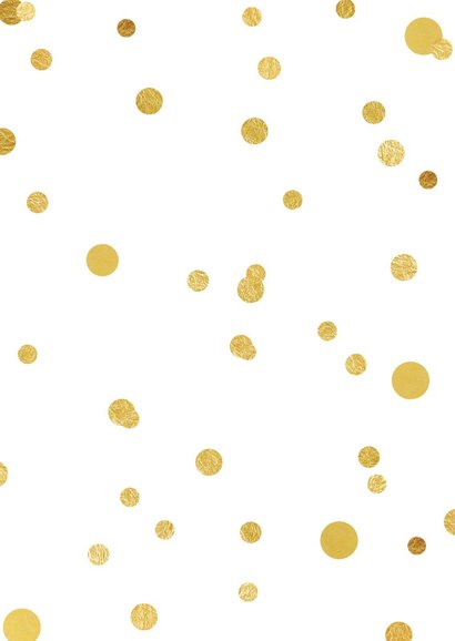 Uitnodiging ballon confetti goud achtergrondkleur aanpasbaar Achterkant