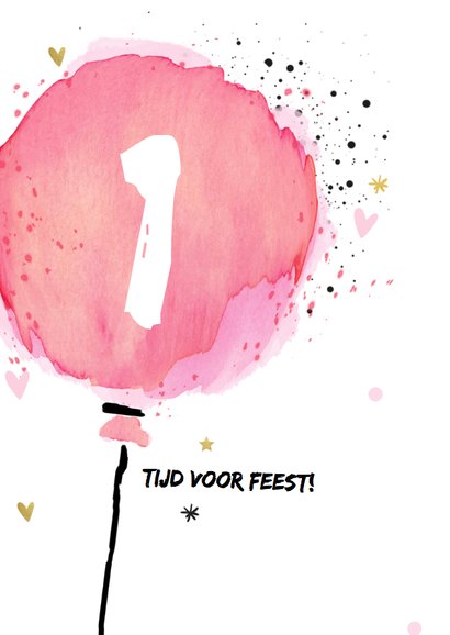 Uitnodiging ballon - watercolor 2
