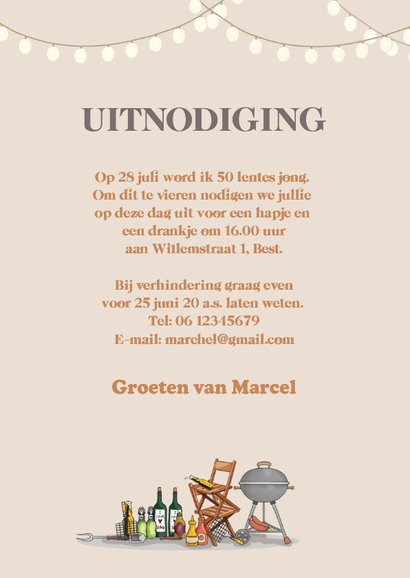 Uitnodiging BBQ met pickup truck retro bruin 3