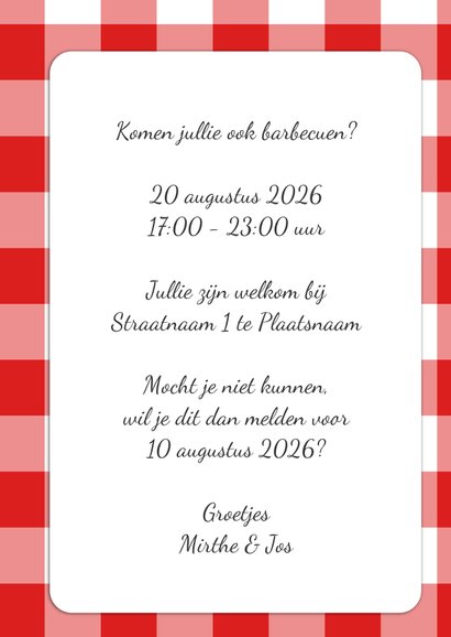 Uitnodiging BBQ plaid - DH 3