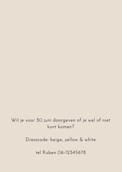 Uitnodiging beige streep met citroenen 2