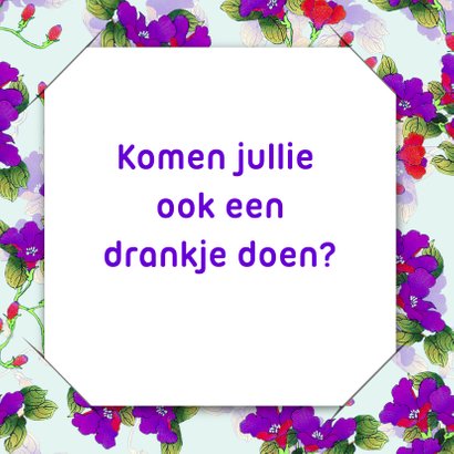 Uitnodiging bloemen en foto RB 2