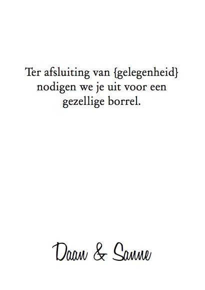 Uitnodiging borrel champagne zilver 3