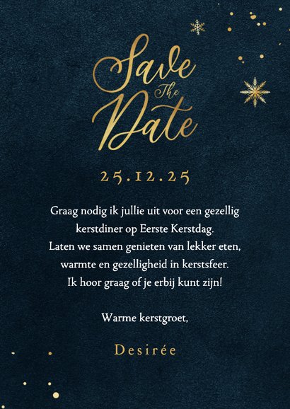 Uitnodiging borrel diner kerstdiner champagne sneeuw winter 3