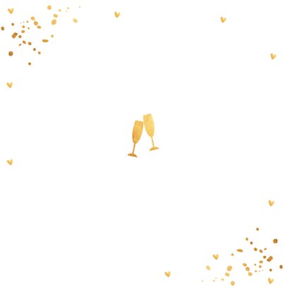 Uitnodiging kerstborrel goud confetti vierkant 2