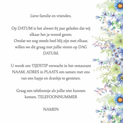 Uitnodiging briljanten huwelijk 3