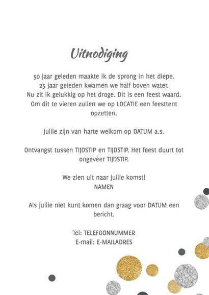 Uitnodiging cirkel confetti av 3