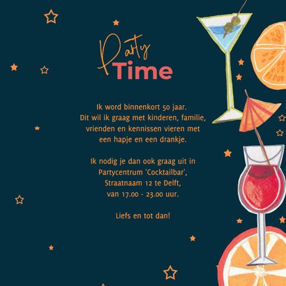 Uitnodiging cocktail feestje 50 jaar 3