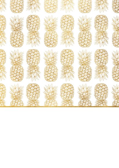 Uitnodiging communie ananas patroon goudlook Achterkant