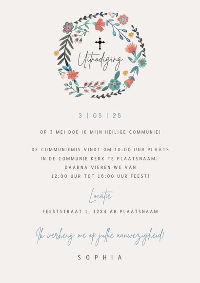 Uitnodiging Communie Vintage 3