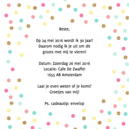 Uitnodiging confetti feest 3