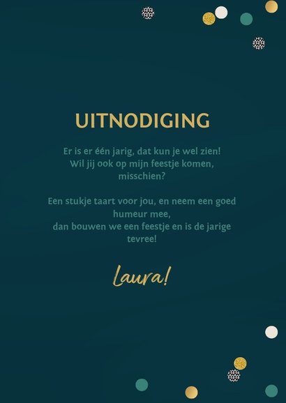 Uitnodiging confetti met goudlook 3
