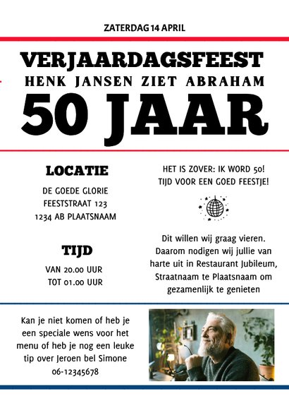 Uitnodiging cover nieuws krant tijdschrift 3