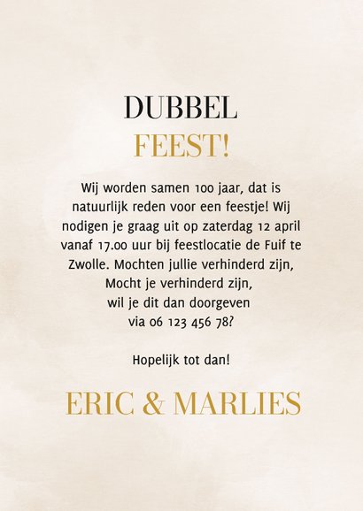 Uitnodiging dubbel feest met feestelijke ballonnen 3