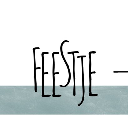 Uitnodiging eenvoudig met speelse letters en foto 2