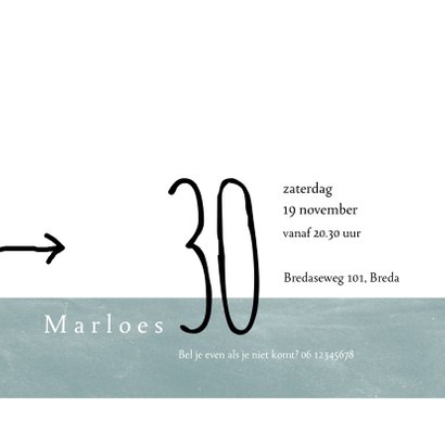 Uitnodiging eenvoudig met speelse letters en foto 3