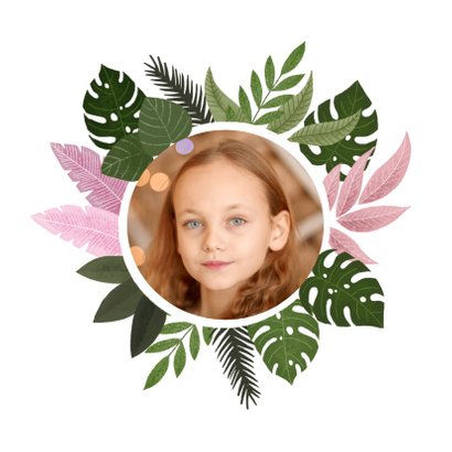 Uitnodiging eerste communie met plantjes voor een meisje 2