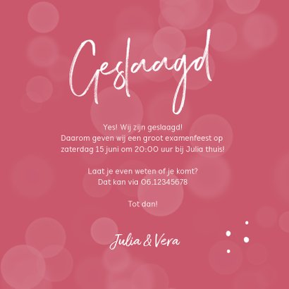 Uitnodiging examenfeest stijlvol geslaagd foto 3