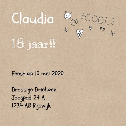 Uitnodiging feest 18 jaar 3