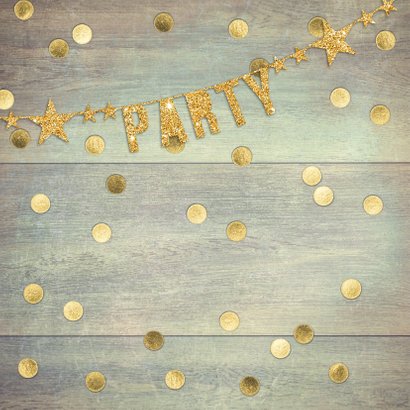 uitnodiging feest gouden confetti 2
