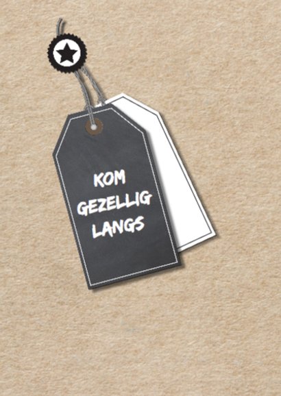 Uitnodiging feest - kraft met label 2