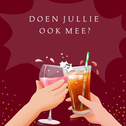 Uitnodiging feest met tekst van drankjes 2