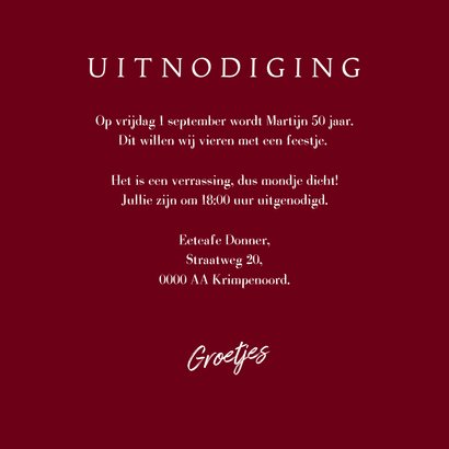 Uitnodiging feest met tekst van drankjes 3