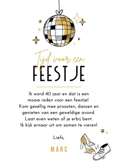 Uitnodiging feestje algemeen verjaardag discobol doodle 3