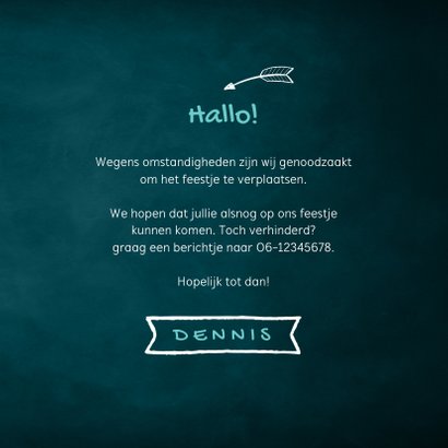 Uitnodiging feestje balen inhalen annuleren verzetten krijt 3