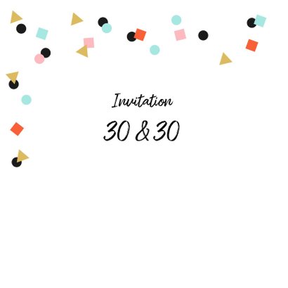 Uitnodiging feestje goud zwart confetti vrolijk 2