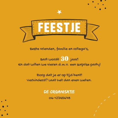 Uitnodiging feestje hip doodle 3