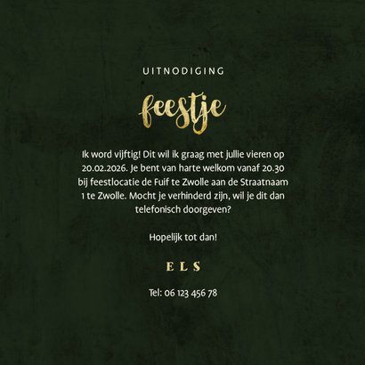 Uitnodiging feestje jungle bladeren met lampjes 3