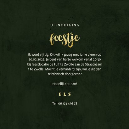 Uitnodiging feestje jungle bladeren met lampjes 3