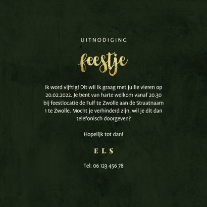 Uitnodiging feestje jungle bladeren met lampjes 3