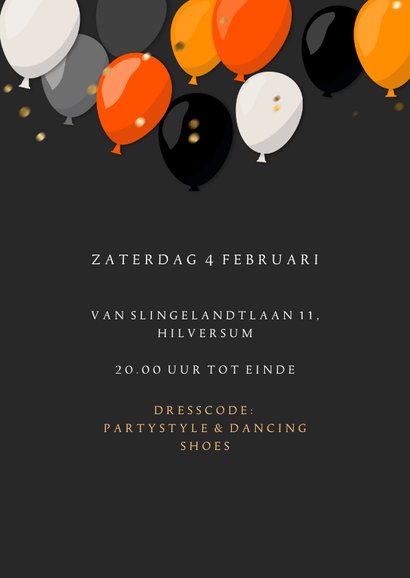 Uitnodiging feestje mannelijke ballonnen aanpasbare leeftijd 2