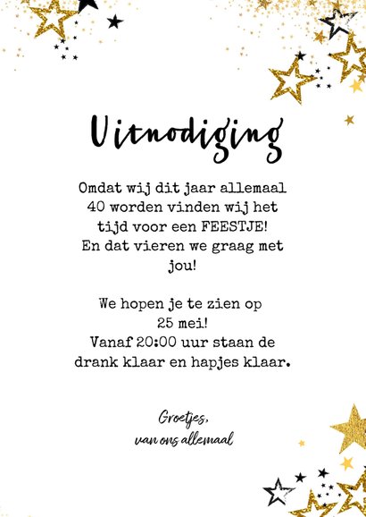 Uitnodiging feestje moderne feestelijke fotokaart sterren 3