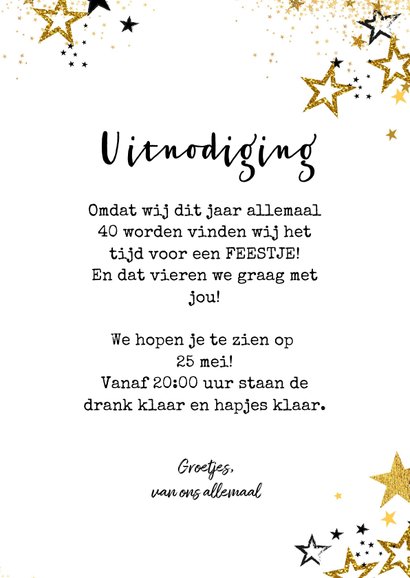 Uitnodiging feestje moderne feestelijke fotokaart sterren 3