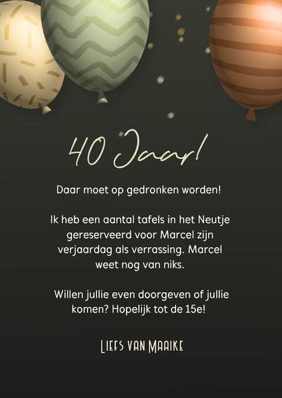 Uitnodiging feestje trendy 3d ballonnen aanpasbare leeftijd 3