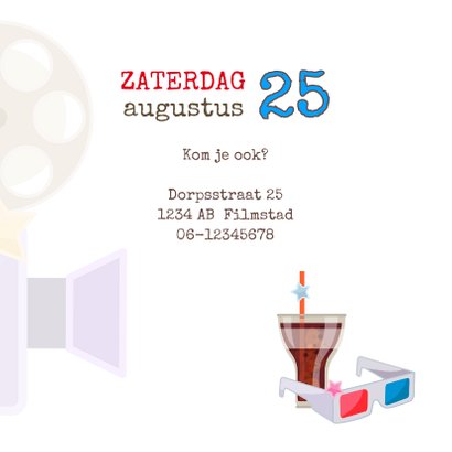 Uitnodiging filmfeestje 3