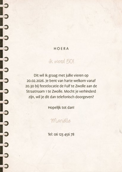 Uitnodiging fotoboek 'kleine meisjes worden groot' 3
