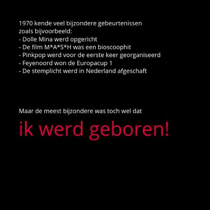Uitnodiging geboorte 1970 sara 2