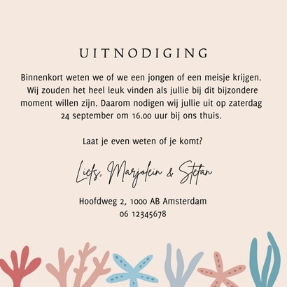 Uitnodiging gender reveal inktvissen 3